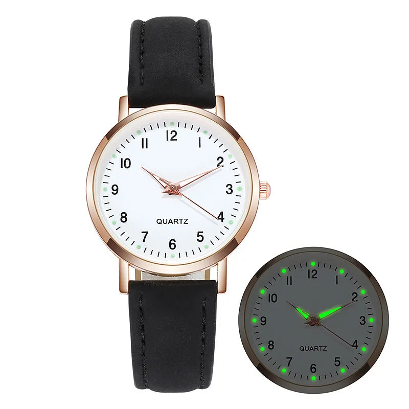 Montre de mode pour femmes en cuir montres dames de luxe rétro-éclairage montre-bracelet horloge relogio feminino